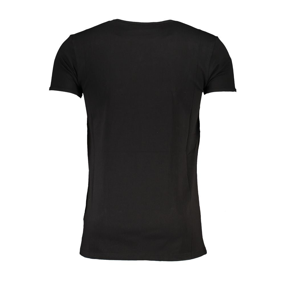 Black Cavalli Class men's cotton T-shirt with a classic fit and round neckline, featuring subtle branding details.