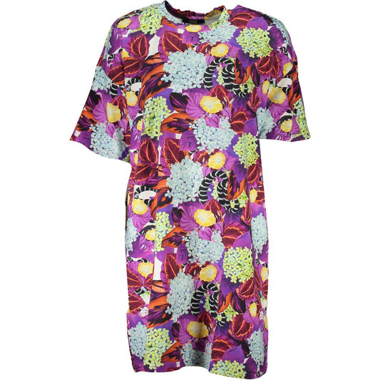 Cavalli Class Purple Cotton Dress Cavalli Class