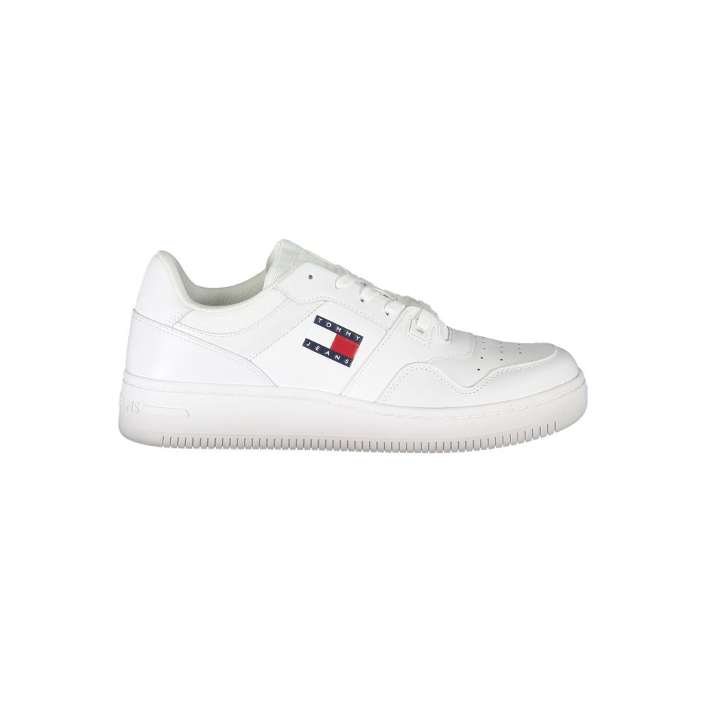 Tommy Hilfiger Bianco Pelle men's sneaker with white leather upper and casual sporty design.