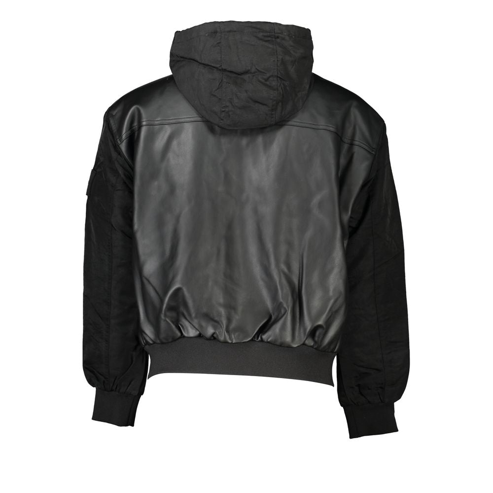 Calvin Klein Sleek Black Hooded Jacket with Contrasting Details Calvin Klein