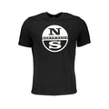 Black North Sails men's cotton T-shirt with a crew neck and short sleeves, casual style perfect for everyday wear.