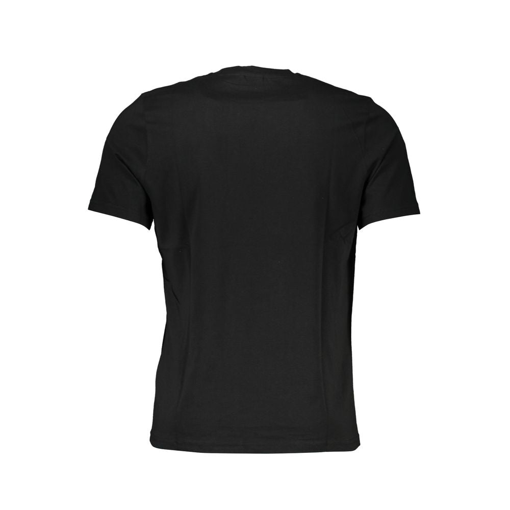 Black North Sails cotton men's T-shirt with crew neckline and short sleeves, displayed flat against a white background.