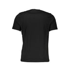 Black North Sails cotton men's T-shirt with crew neckline and short sleeves, displayed flat against a white background.
