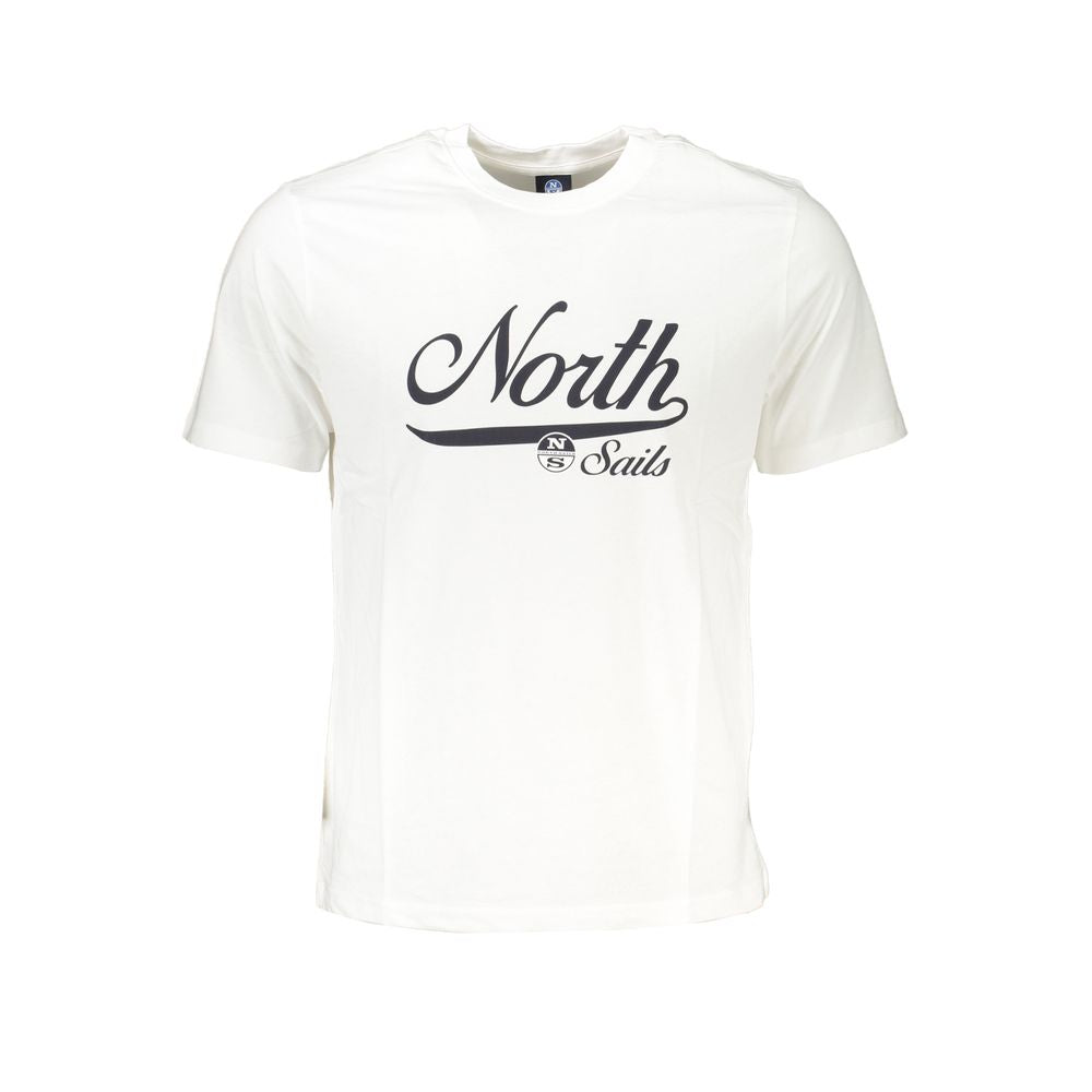 White North Sails Bianco Cotton men's T-shirt featuring a classic crew neck and breathable fabric.