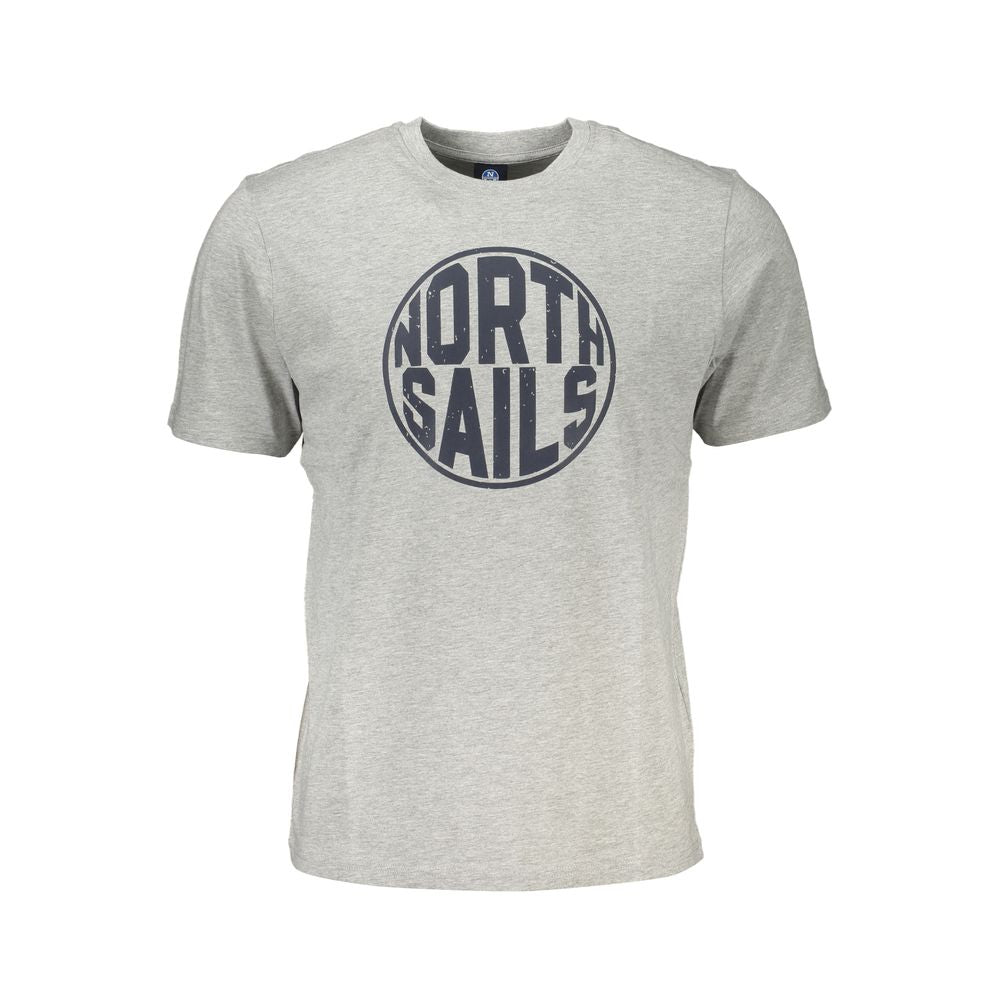 North Sails brown cotton men's T-shirt with crew neck and short sleeves, casual style perfect for everyday wear.