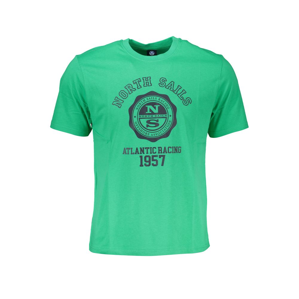 North Sails Verde cotton men's T-shirt with crew neck and short sleeves, featuring a casual fit and classic style.