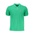 North Sails Verde Cotton men's polo shirt in green, featuring a classic collar and short sleeves, displayed on a hanger.