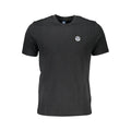 Black cotton men's T-shirt by North Sails with a classic fit and short sleeves, displayed flat on a plain background.