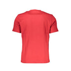 North Sails Rosso cotton men's T-shirt featuring a classic crew neck and logo design, in vibrant red color.