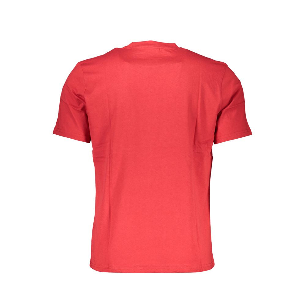 North Sails Rosso cotton men's T-shirt featuring a classic crew neck and logo design, in vibrant red color.