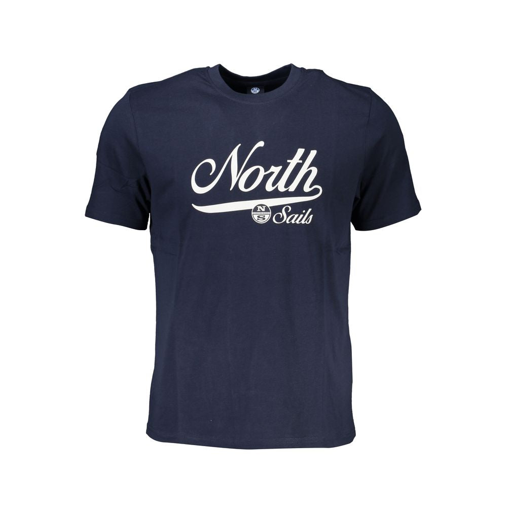 Blue cotton men's T-shirt from North Sails with a crew neckline and North Sails logo on the chest.