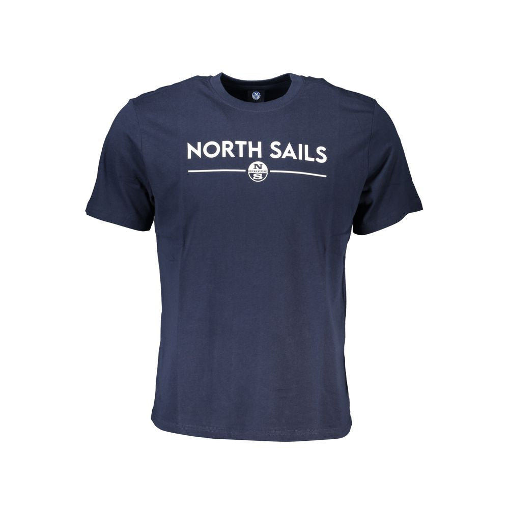Blue cotton men's T-shirt by North Sails featuring a classic crew neck and casual fit.