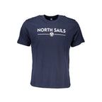 Blue cotton men's T-shirt by North Sails featuring a classic crew neck and casual fit.