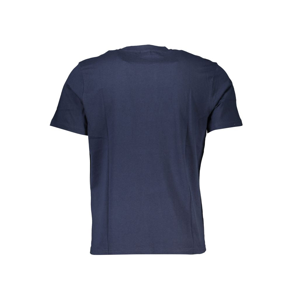 Blue cotton men's T-shirt by North Sails, featuring a classic crew neck and casual fit, displayed on a plain background.