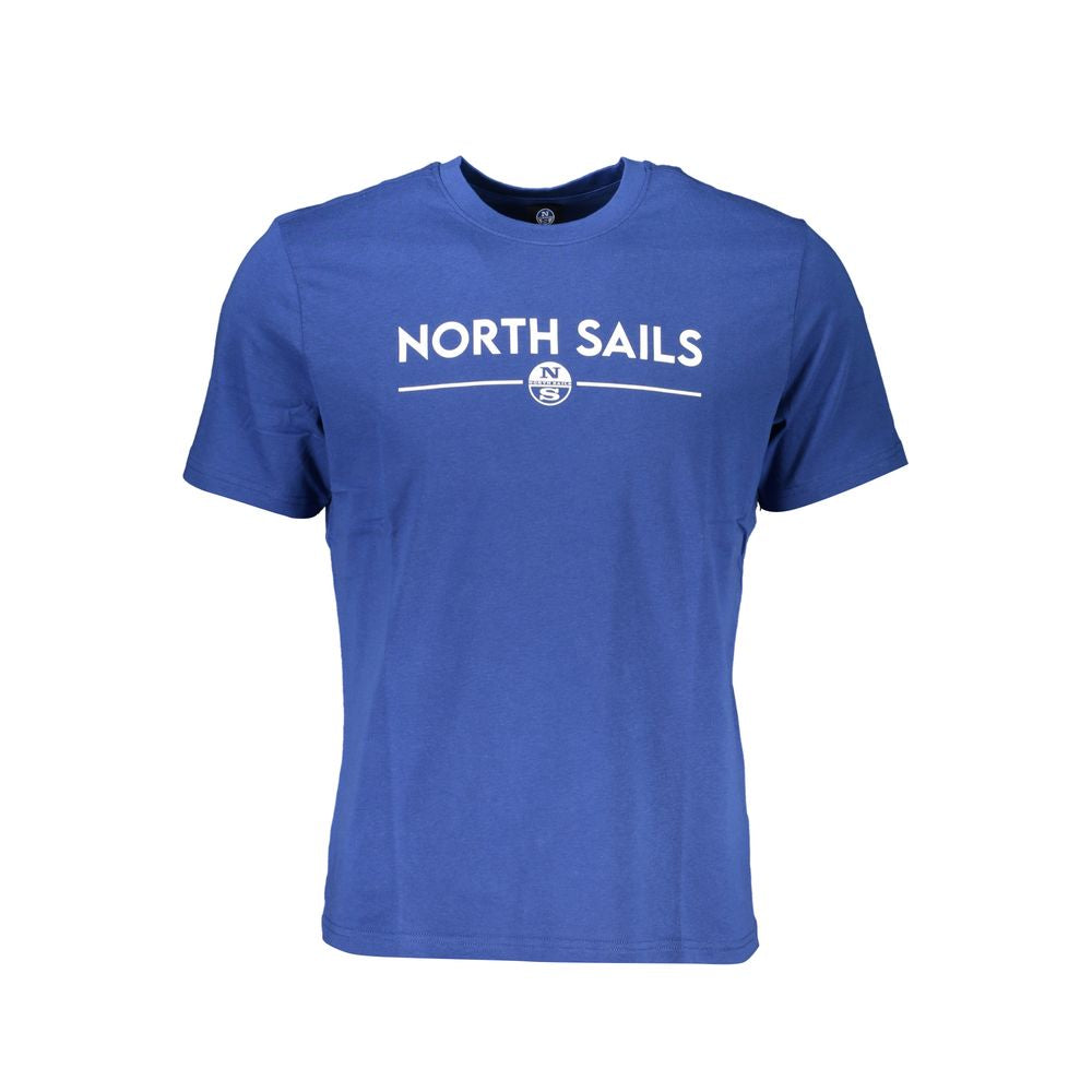 North Sails Blu Cotton Men’s T-Shirt showing a classic crew neck design with the North Sails logo on the chest.