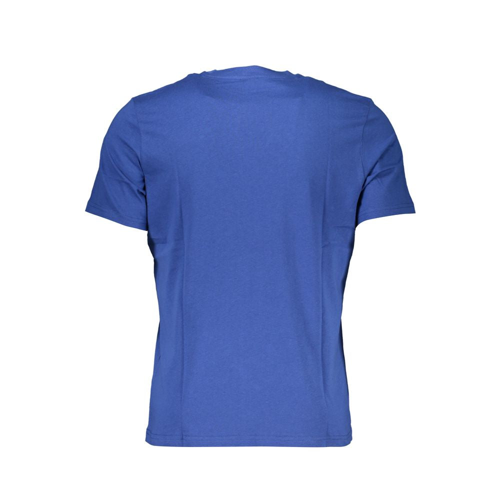 North Sails Blu Cotton Men T-Shirt featuring a classic crew neck and short sleeves, with the North Sails logo on the chest.