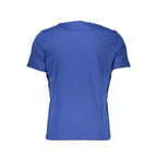 North Sails Blu Cotton Men T-Shirt featuring a classic crew neck and short sleeves, with the North Sails logo on the chest.