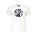 White North Sails Bianco cotton men's T-shirt with short sleeves and crew neckline, displayed flat against a white background.