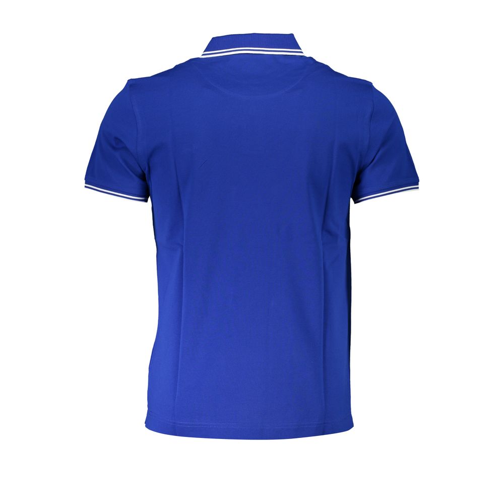 Harmont & Blaine men's blue cotton polo shirt with collar and short sleeves, casual and stylish for everyday wear.