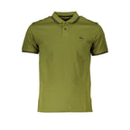 Harmont & Blaine green cotton men's polo shirt with collar and short sleeves, featuring a classic fit and subtle branding.