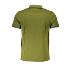 Harmont & Blaine men's green cotton polo shirt with collar and short sleeves, stylish and comfortable for casual wear.