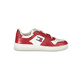 Tommy Hilfiger Rosso leather men's sneaker with white sole and red accents, stylish casual footwear.