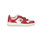 Tommy Hilfiger Rosso leather men's sneaker with white sole and red accents, stylish casual footwear.