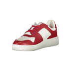 Tommy Hilfiger Rosso leather men's sneaker with white sole and red accents, casual footwear for everyday style.