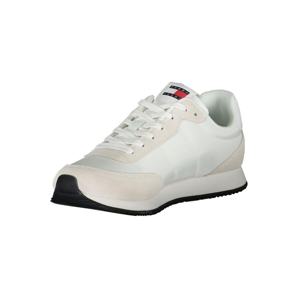 Tommy Hilfiger White Beige Polyester Men Sneaker Tommy Hilfiger