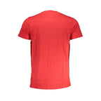 Cavalli Class Rosso cotton men's T-shirt with round neckline and short sleeves, featuring a simple, stylish design.