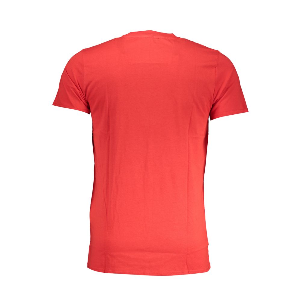 Red cotton men's T-shirt by Cavalli Class with a classic fit and subtle branding visible on the front.