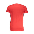 Red cotton men's T-shirt by Cavalli Class with a classic fit and subtle branding visible on the front.