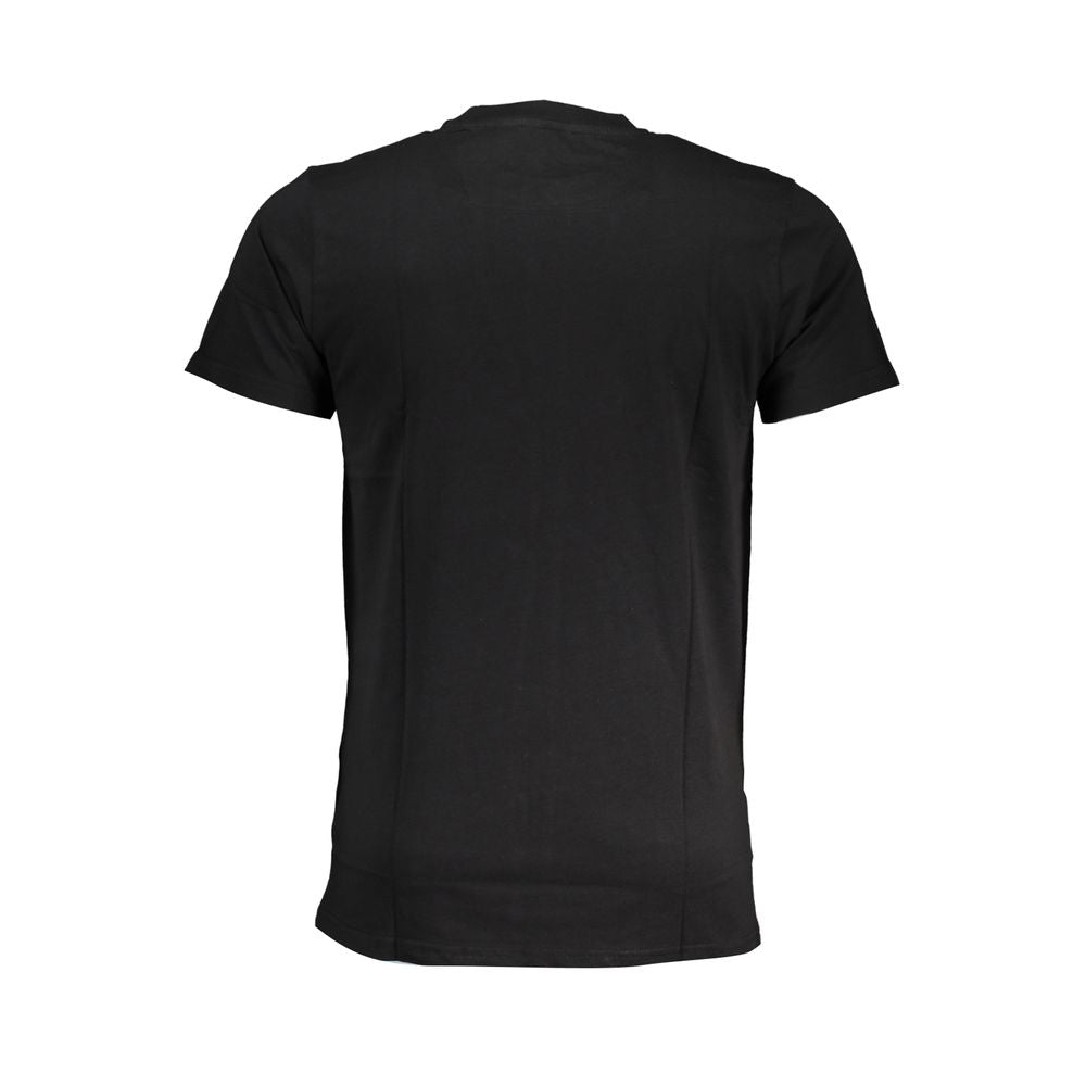 Black Cavalli Class cotton men's T-shirt with crew neck and short sleeves, featuring a simple, classic design.