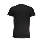 Black Cavalli Class cotton men's T-shirt with crew neck and short sleeves, featuring a simple, classic design.