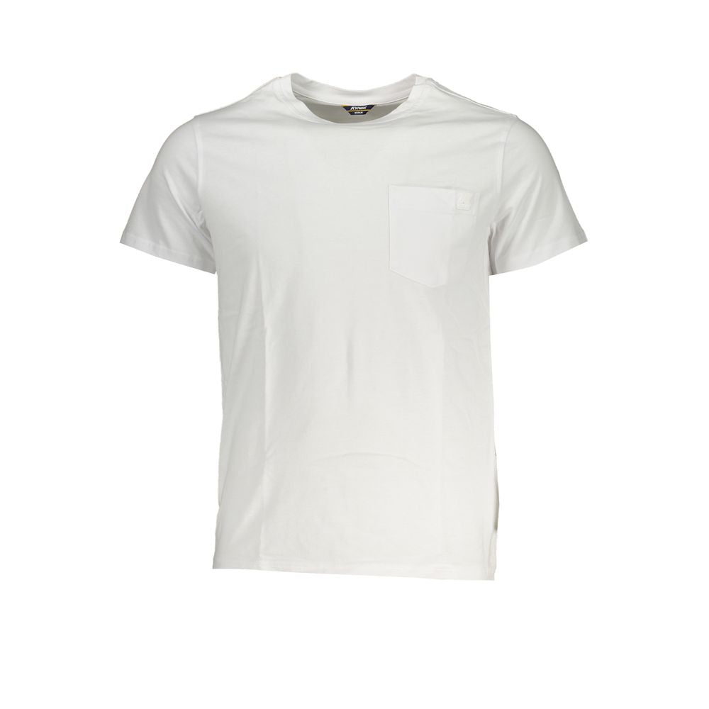 K-WAY Elegant White Cotton T-Shirt with Pocket Detail K-WAY