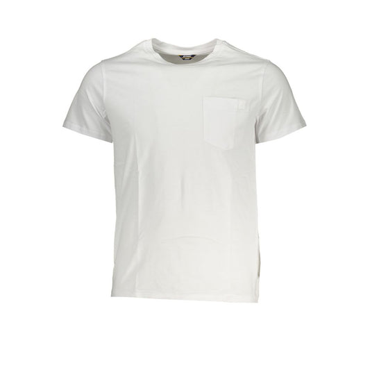 K-WAY Elegant White Cotton T-Shirt with Pocket Detail K-WAY