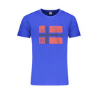 Norway 1963 blue cotton men's T-shirt with a simple crew neck and short sleeves, casual style for everyday wear.