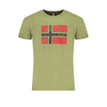 Norway 1963 Verde cotton men's T-shirt with round neckline and short sleeves, displayed flat on a white background.