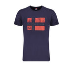 Norway 1963 blue cotton men's T-shirt with crew neck and printed design, casual and comfortable everyday wear.