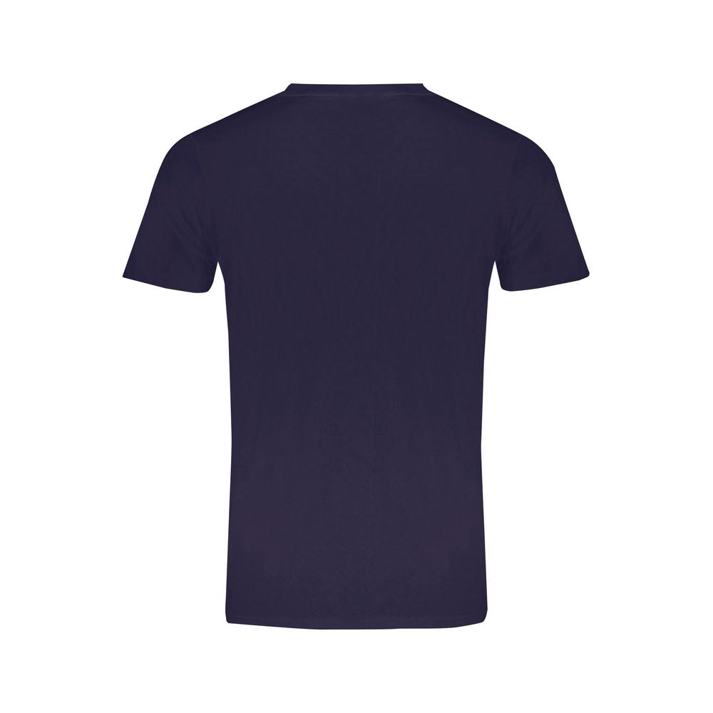 Norway 1963 blue cotton men's T-shirt with crew neck and printed design, casual everyday wear.