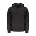 Calvin Klein Nero cotton men's sweatshirt with a classic crew neck and minimalist design, shown in black.