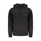 Calvin Klein Nero cotton men's sweatshirt with a classic crew neck and minimalist design, shown in black.