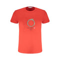 Red cotton men's T-shirt by Trussardi, featuring a crew neck and casual fit, displayed on a flat lay.