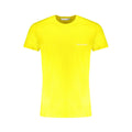 Yellow cotton men's T-shirt by Trussardi, featuring a classic fit and short sleeves, displayed on a plain background.