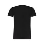 Black cotton men's T-shirt by Trussardi with a classic fit and subtle logo detail.