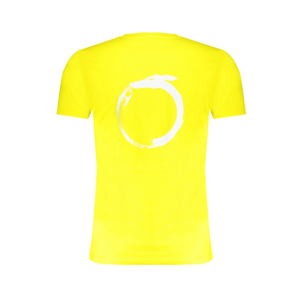 Yellow cotton men's T-shirt by Trussardi, featuring a classic crew neck and casual fit.