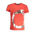 Trussardi Rosso cotton men's T-shirt with round neckline and short sleeves, featuring the brand logo on the chest.