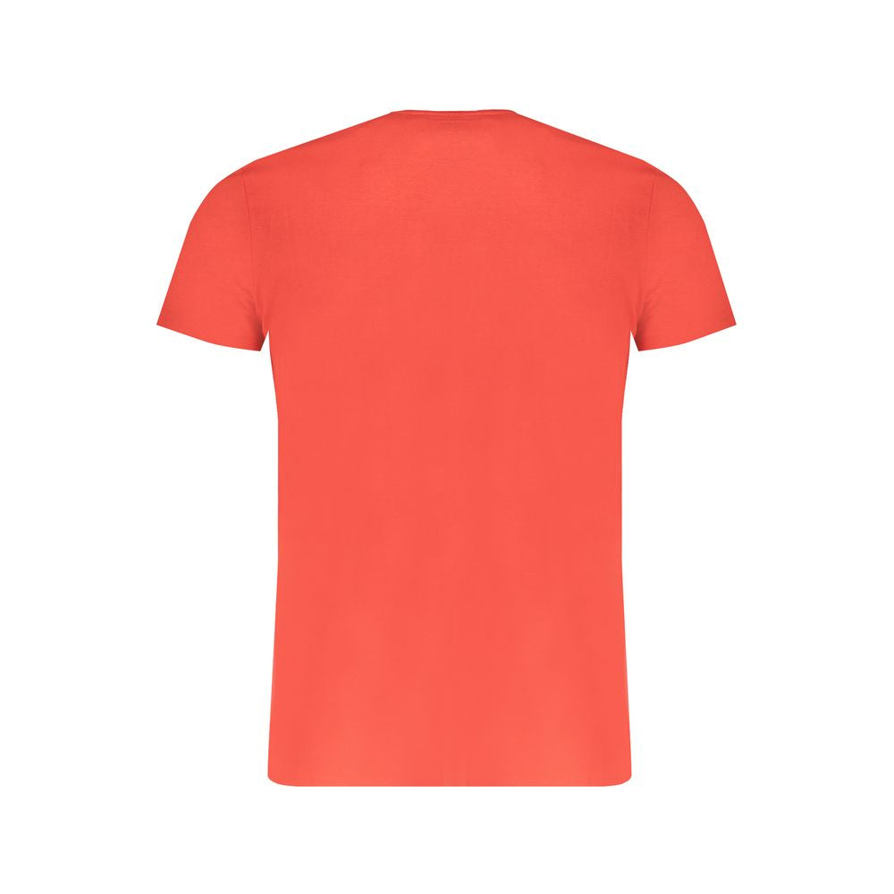 Trussardi Rosso cotton men's T-shirt with crew neckline and short sleeves, featuring subtle branding and a comfortable fit.