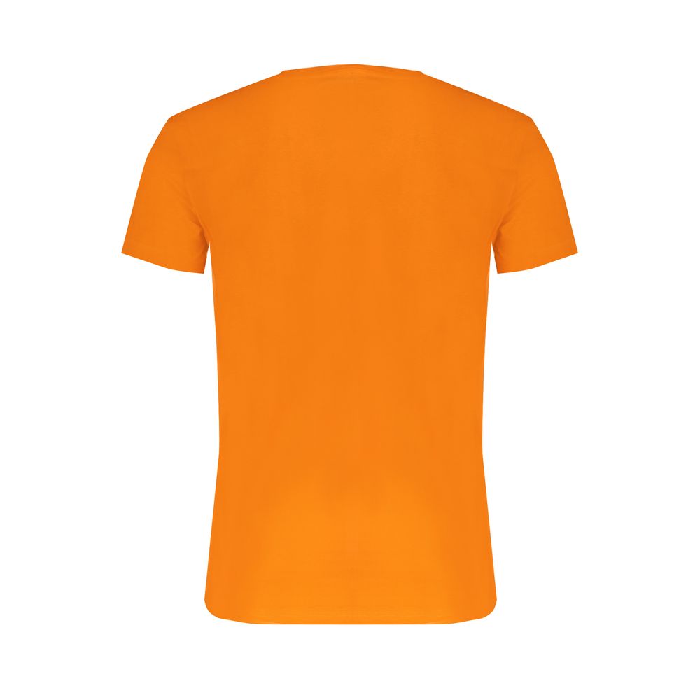 Orange cotton men's T-shirt by Trussardi with a classic crew neck and subtle branding detail.