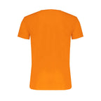 Orange cotton men's T-shirt by Trussardi with a classic crew neck and subtle branding detail.